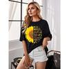 Black Cotton Women's Oversized T Shirt Designer Casual Wear Top Pack of 3 Set