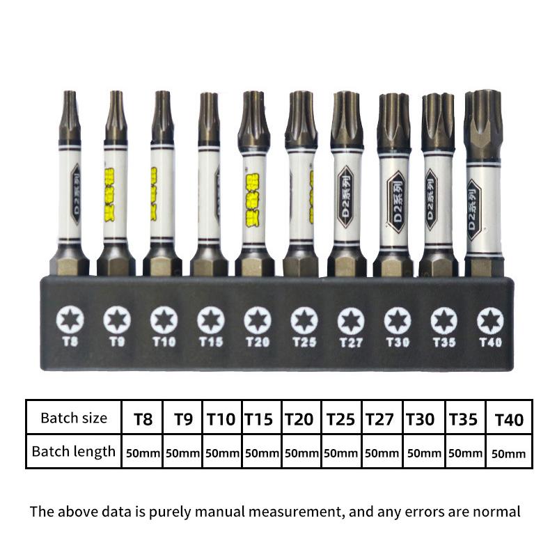 1/4 Schraubendreher-Bit-Set Schlagbohrmaschine Batch-Kopf Torx Sechskant-Kreuzkopf Magnetische manipulationssichere Schraubendreher-Bits