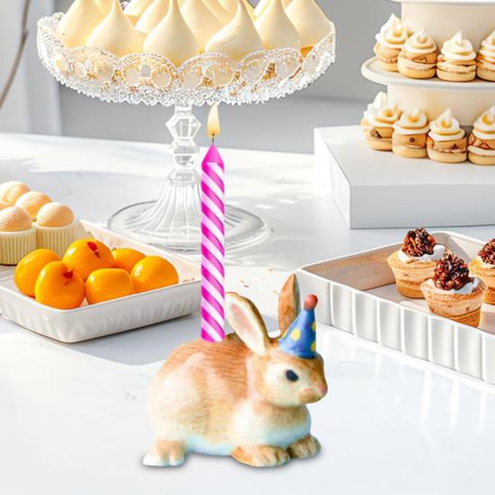 Party Cake Candle Holder Cake Topper Animal Candle Holder Goose Dog Figurine Taper Candle Holder for Cakes Candles Birthday Party Supplies