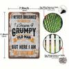 Funny Grumpy Man Vintage Metal Wall Art Decor Home Comedy Fan Gift
