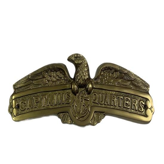 

Антикварная латунная отделка CAPTAIN QUARTER SIGN Морская настенная дверная доска с декором
