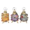 1Pc Dubai 15Ml Beauty Salon Flowers Glass Perfume Empty Bottle Vacuum Bottle Essential Oil Olive Oil Reusable Storage Bottle