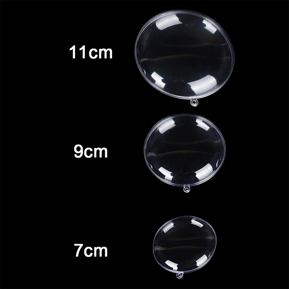 10Pcs Christmas Balls Plastic Clear Flat Ball Home Decor Wedding Candy Christmas Gifts Box 7-11cm Xmas Decoration 2025 New