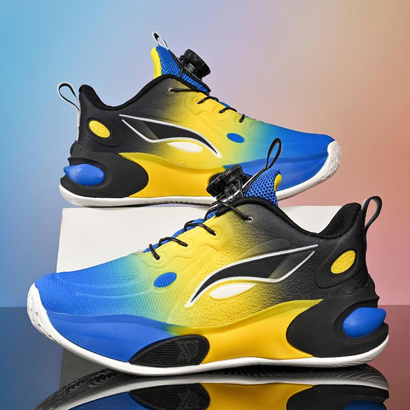 Children's basketball shoes new breathable mesh lightweight non-slip middle-aged and older boys training actual sports basketball shoes tide