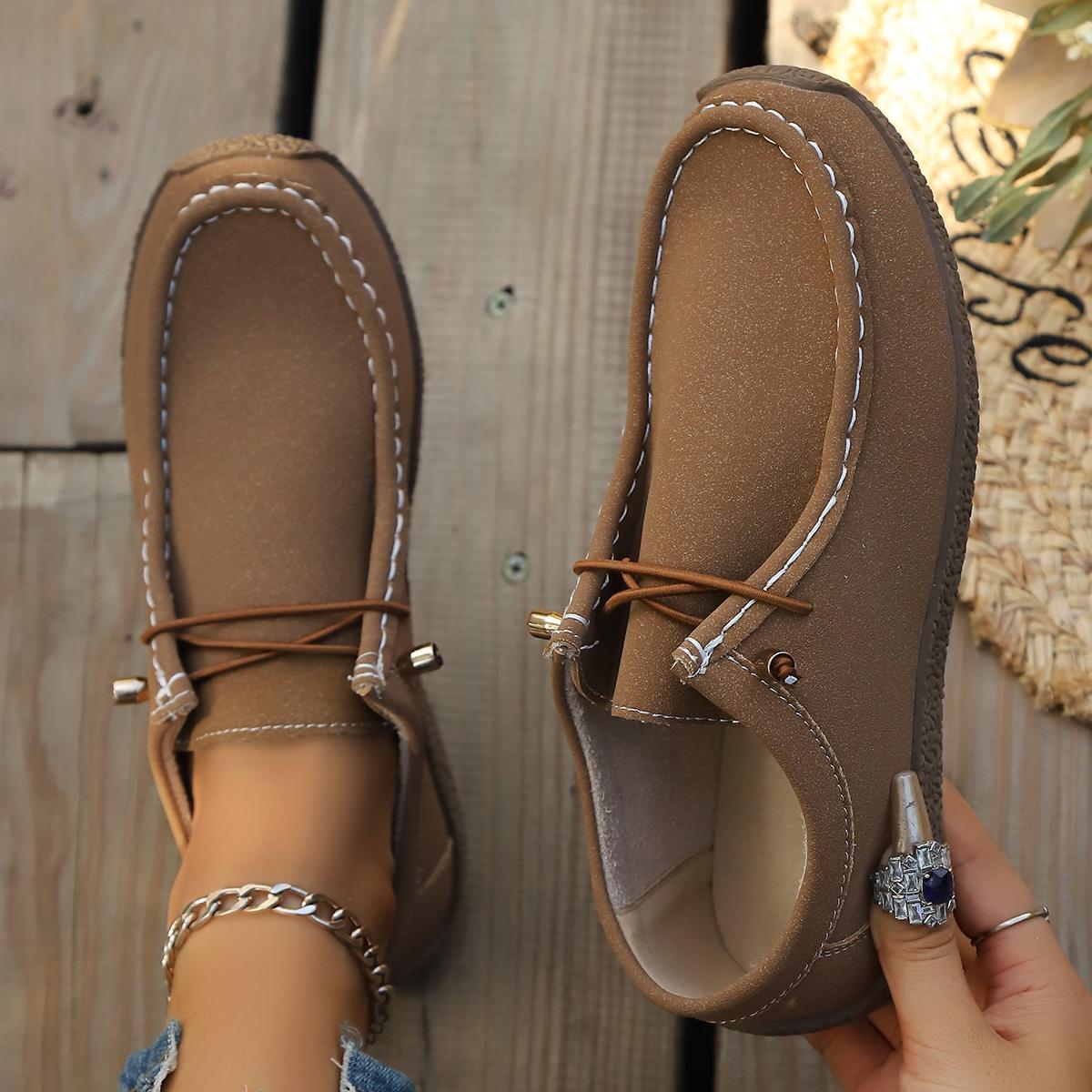 

New Fashionable Slip-On Loafers Women s Shoes with Elastic Laces Lightweight Casual Outdoor Footwear Easy to Match 42 шоколадний