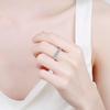 925 Sterling Silver Full Circle Moissanite Ring for Women - Luxury PT950 Gold-Plated Band