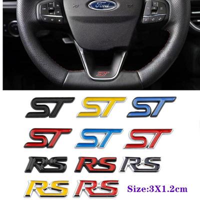Mondeo Focus Fiesta Ecosport Kuga Everest modifizierte Sport-ST-Logo RS-Logo Mittelkonsolen-Emblem Autolenkradabzeichen Dekorative Aufkleber