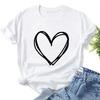 Womens Fashion Women Valentine's Day Print Sleeve T-shirt Novelty Graphic Summer Savings Clearance Summer Tops for Streetwear