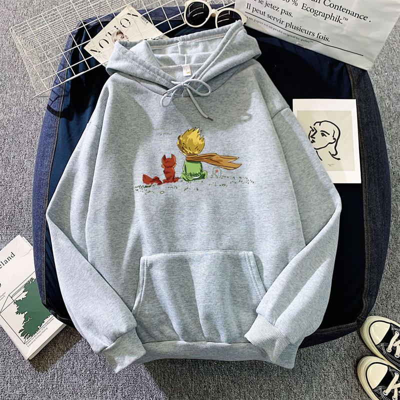 Kawaii Hoodie Cartoon Mädchen Übergroßes Sweatshirt Frühling/Herbst Hellblau Tops Langarm