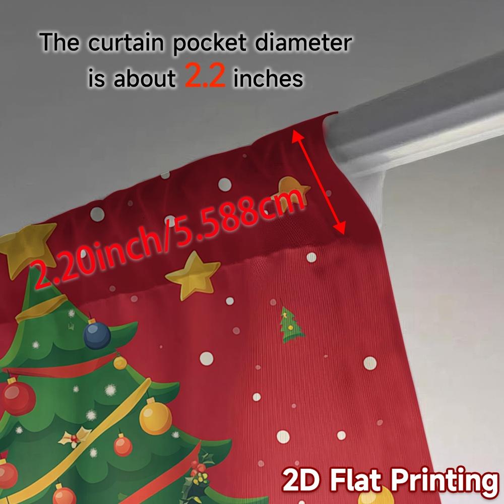 2pcs,Curtains Christmas Tree Decorations Garland (2) Modern Modern Curtain Polyester Curtains Art Deco Festive Ldeal for Living