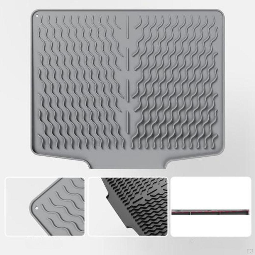 Dish Drainer Mat Silicone Pad for Refrigerator and Under Sink Use
