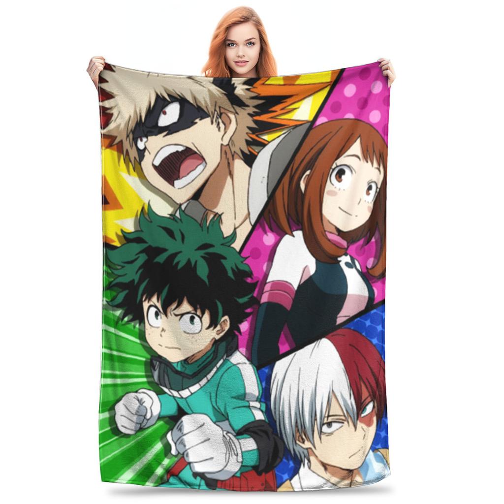 My Hero Academia Decke Liebst du Bakugou wirklich Wolldecken Sommer Klimaanlage Dekoration Weiche Warme Tagesdecke,