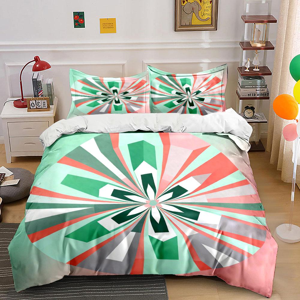 Geometric Pattern Home Decor Set Soft Comfortable Duvet Cover Bedding Set Included 1*Duvet Cover & 2*Pillowcases, Gift