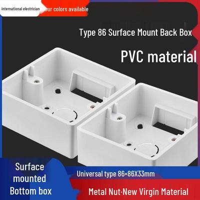 Type 86 Grey Surface Mount Junction Box - Thickened Base for Wiring and Switches
