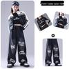 Neujahr Kinder Hip Hop Tanz Outfit - Amerikanische Trendige Lederjacke & Performance Set