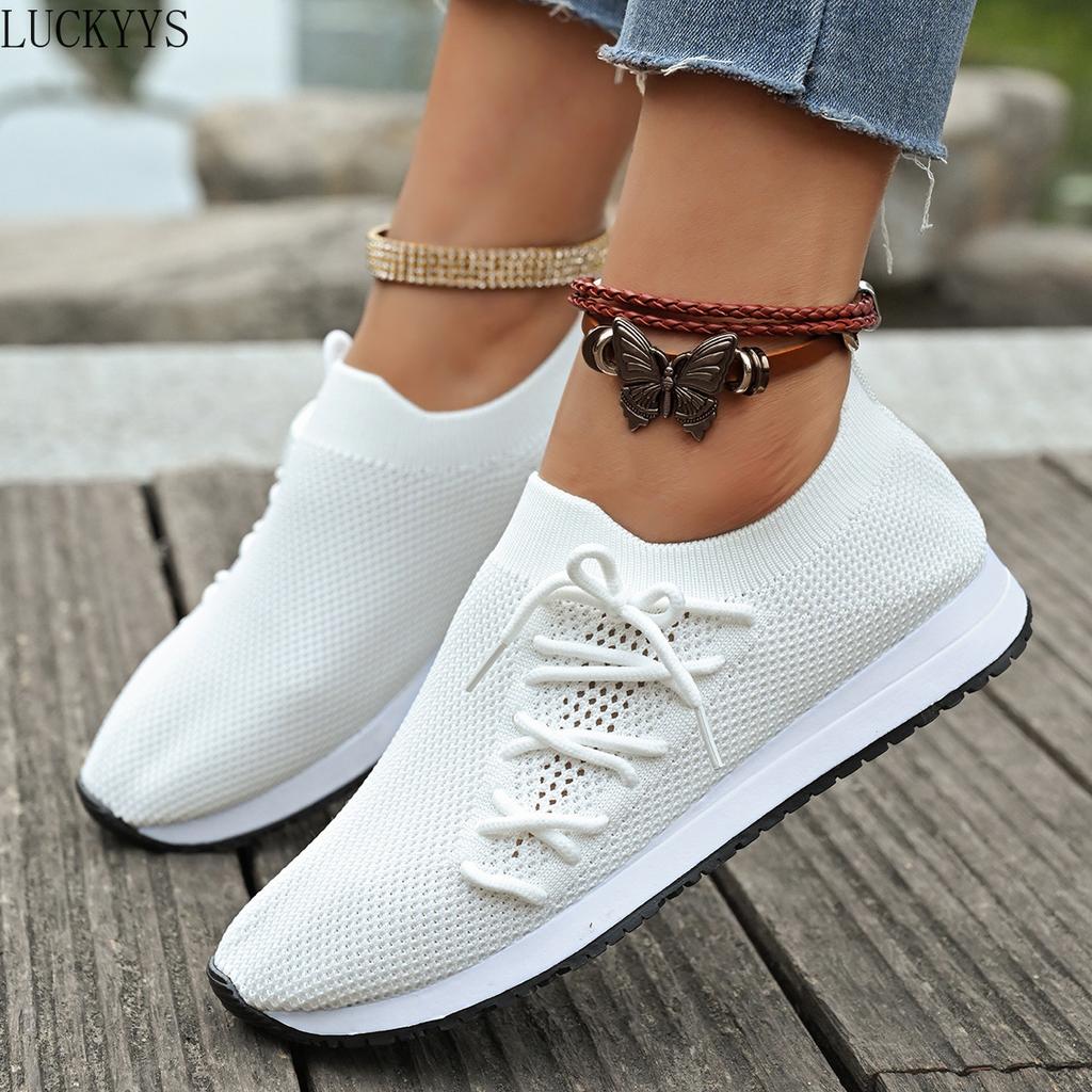 Fashion Spring New Women's Sports Shoes, Fashionable, Breathable, Lightweight, Non-slip, Wear-resistant, Casual Sports Shoes, Flat Shoes