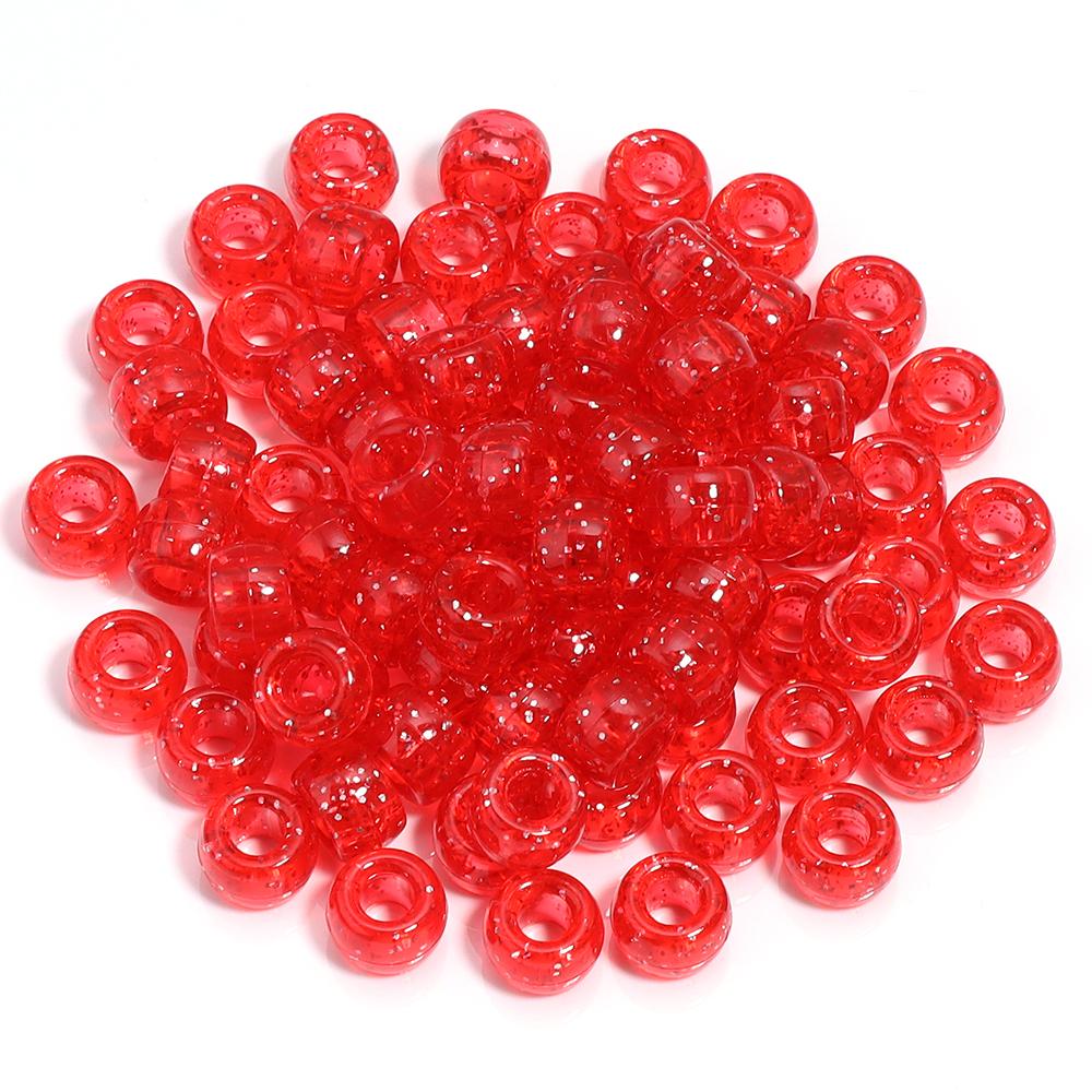 200pcs/lot Colored Acrylic Big Hole Beads For Jewelry Making Loose Spaced Round Bead DIY Bracelet Necklace Accessories Wholesale