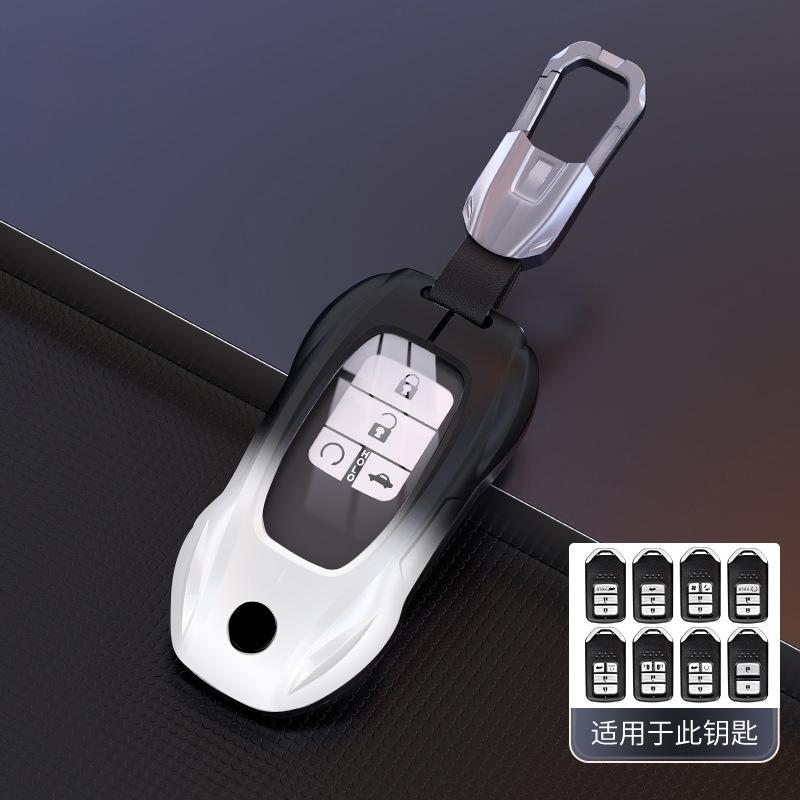 Metal Auto Smart Key Fob Case Cover Mount Housing Chain Remote Fit For Honda New Accord 11Th Gen Civic Odyssey Crv Zrv Xrv Hrv E:Ns1 Fit