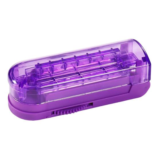 

Резак для таблеток, разделитель лекарств с острым лезвием, регулируемая конструкция, компактный портативный разделитель таблеток с центрирующим устройством, защитный кожух лезвия фиолетовый