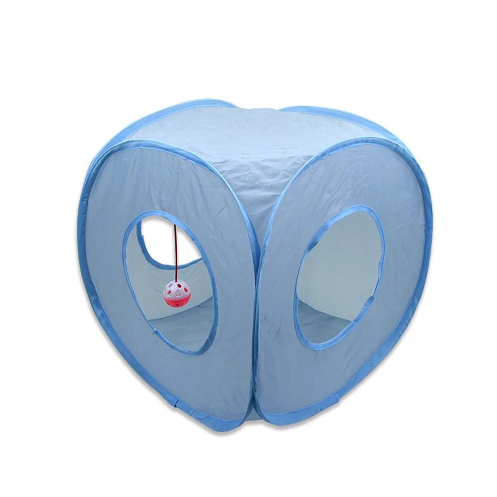Foldable Cat Tube Interactive Tunnel Toy Scratch-Resistant Cat Tunnel Training Pet Supplies Portable Pet Tunnel with Peek Holes