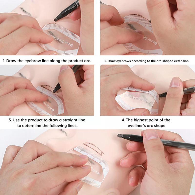 1PCS Brow Mapping Ruler Eyebrow Shaping Ruler 1 Minute Fast Drawing Design Brow Easy Tool Microblading Permanent Makeup Stencils