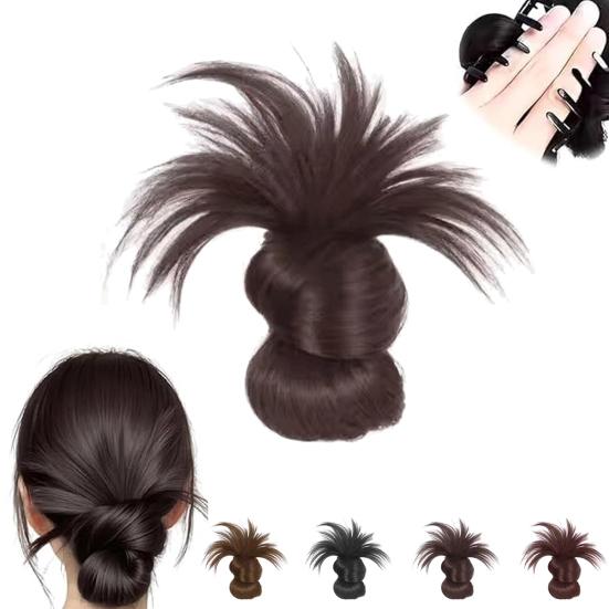 Hair Claw Clip-On Feather Wig Natural Appearance Hair Clip Lightweight Material Non-Slip Grips Bun Clip