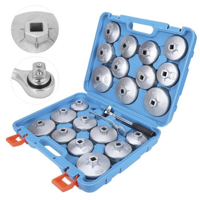 Atyhao Jeu de clés pour filtre à huile 23pcs Kit d'Outils de Dissolvant Adaptateur de Douille de Retrait de Clé de Filtre à