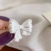 Exquisite Adjustable Copper Bowknot Ring With Dazzling Zircon For Women