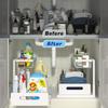 Kitchen Storage Rack, Lower Sink Sorting, Sliding Pull-out Cabinet Sorting Rack, For Kitchen Bathroom Refrigerator Cabinet Organization Rack