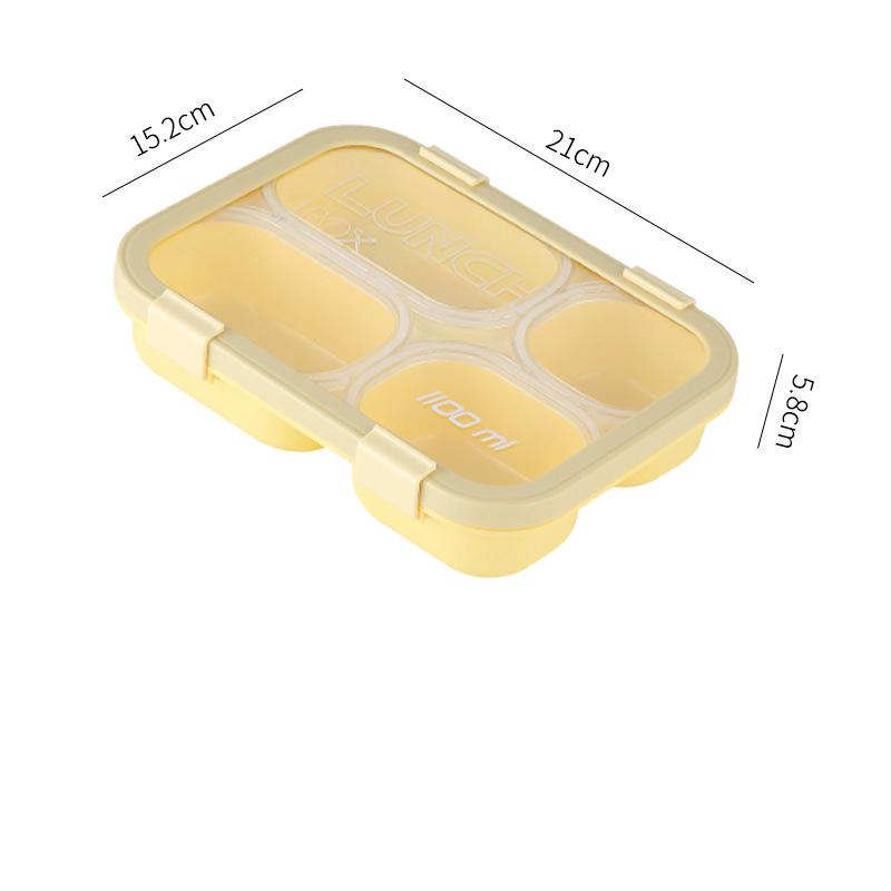 Macaron Colors Bento Box Plastic Large Capacity Lunch Box Children School Picnic Compartment Food Container Kitchen Supplies