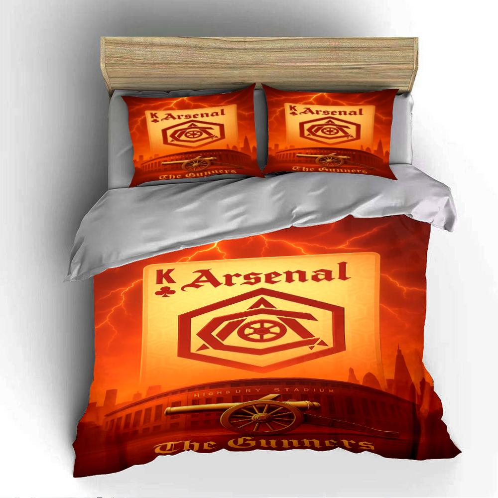 Set Biancheria da Letto Logo Arsenal Copripiumino Copripiumino Federe Decorazioni per la Casa (1 * Copripiumino 2 * Federe, senza piumino)