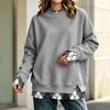 Women's Casual Long Sleeve Loose Fit Sweatshirt with Two-Piece Layer Design