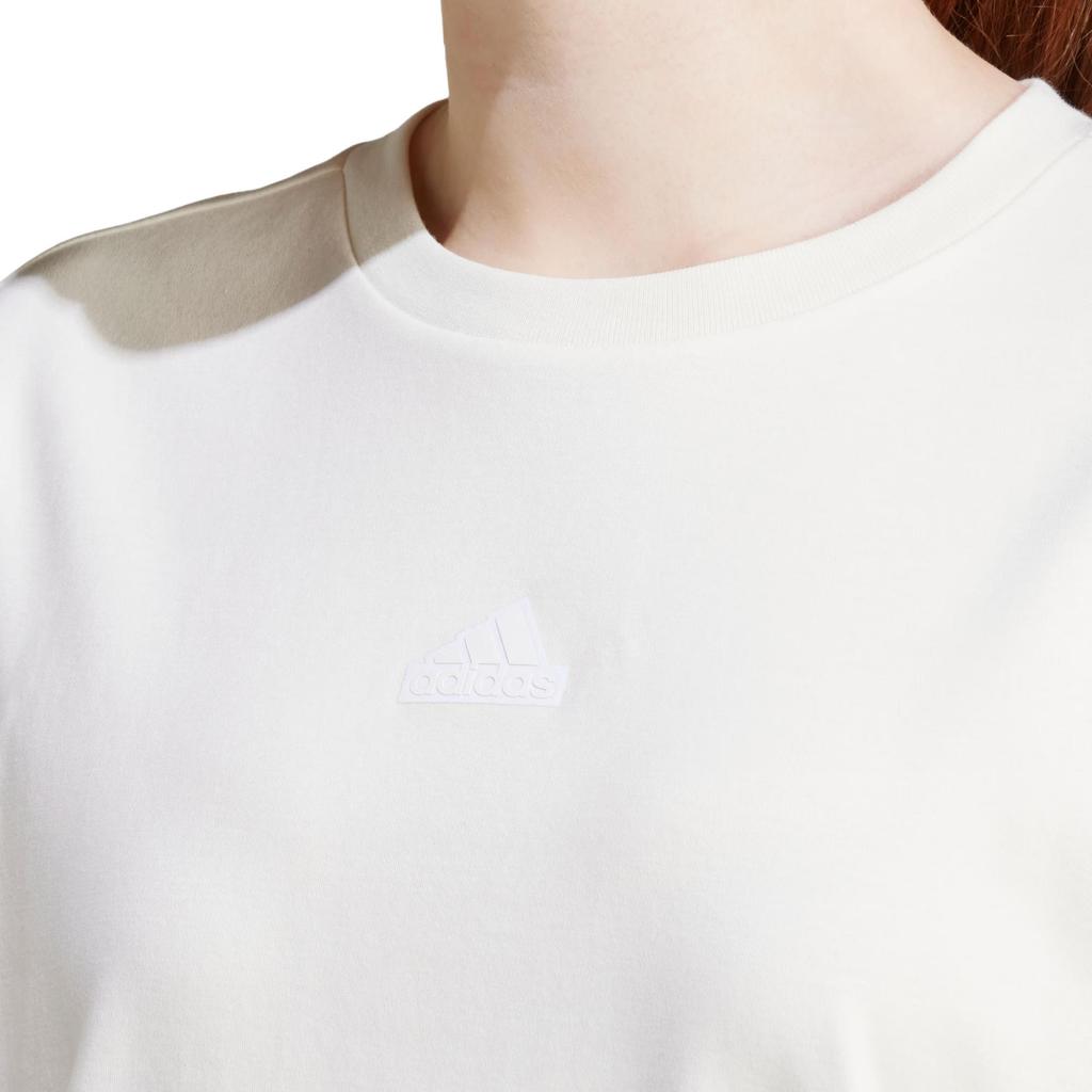 Adidas Women's Signature Graphic Print T Shirt Off White IX3763