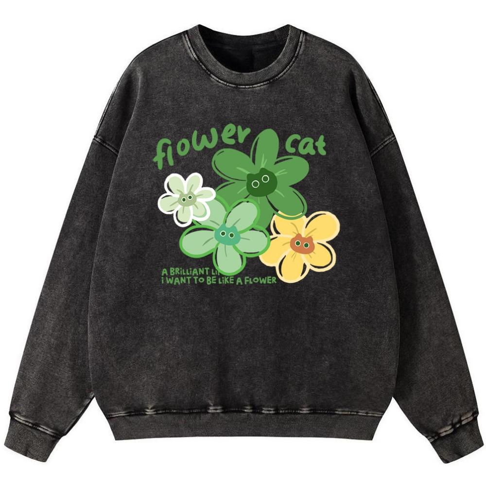 

Женский винтажный хлопковый свитшот с принтом кошки и цветов, модный тонкий худи на осень высокого качества 3XL