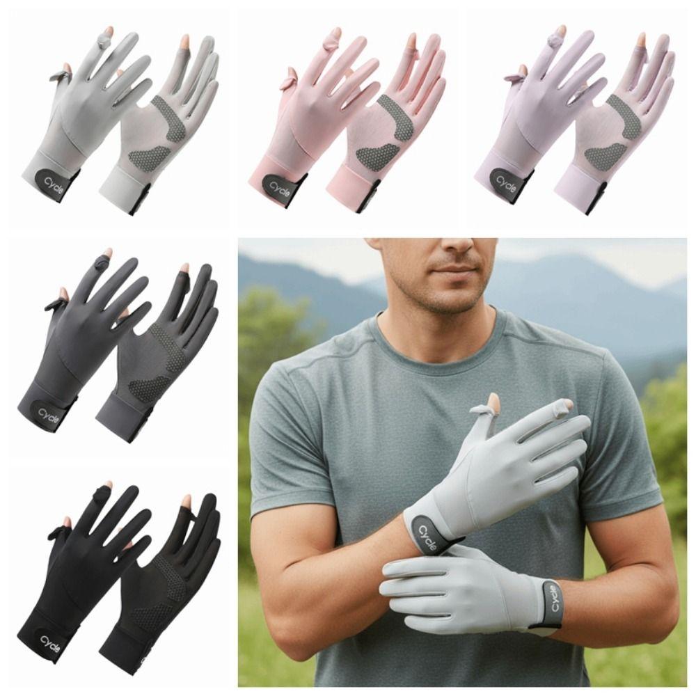 Waterproof Ice Silk Riding Gloves Non-Slip Summer Driving Mittens Sun Protection Gloves Cycling