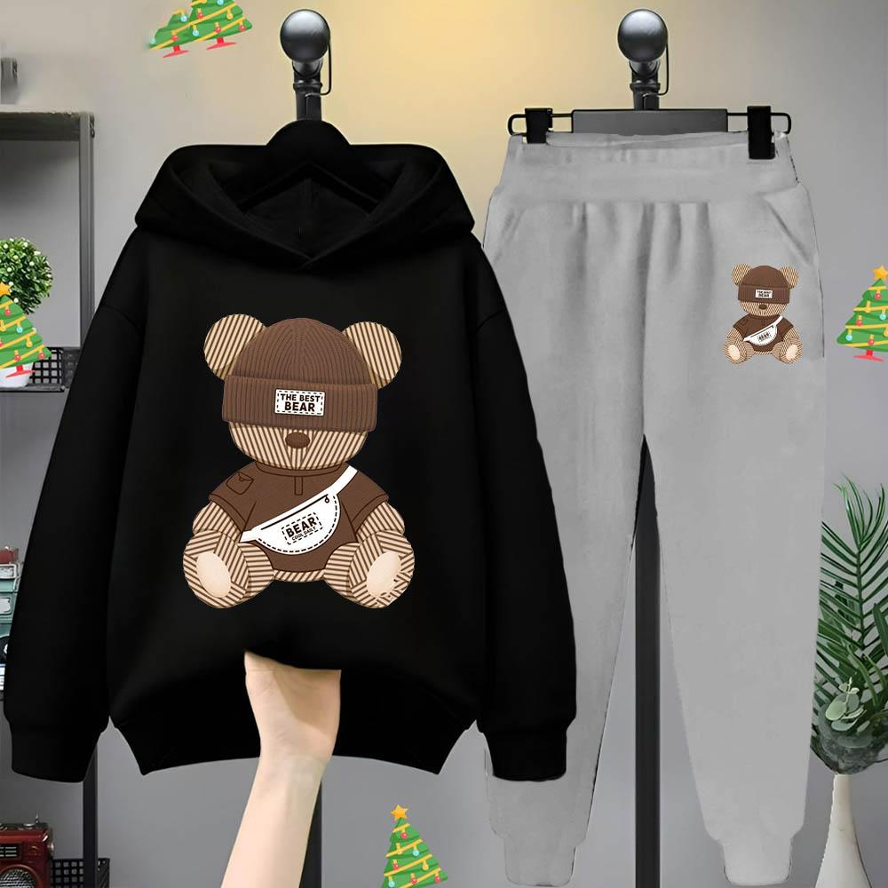 

Толстовка с капюшоном Cartoon Bear Cartoon Cartoon Cartoon Детская одежда Дети девочки Мальчики Толстовка с капюшоном комплект из двух комплектов 130