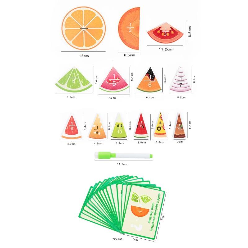 Wooden Math Enlightenment Fruit Fraction Decomposition Plate Montessori Teaching Aid Children s Learning Math Playthings