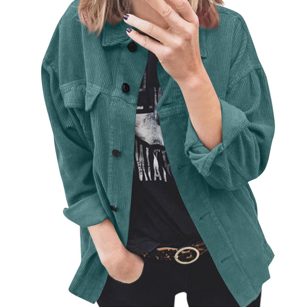 Women's And Winter Solid Button Long-sleeved Clothes Sweater Coat