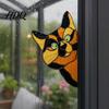 Sunlight Catching Cat Sticker Stained Glass Window Cling Vintage Colorful Kitty Decal Removable Static Cling for Door Wall Car UV-Resistant