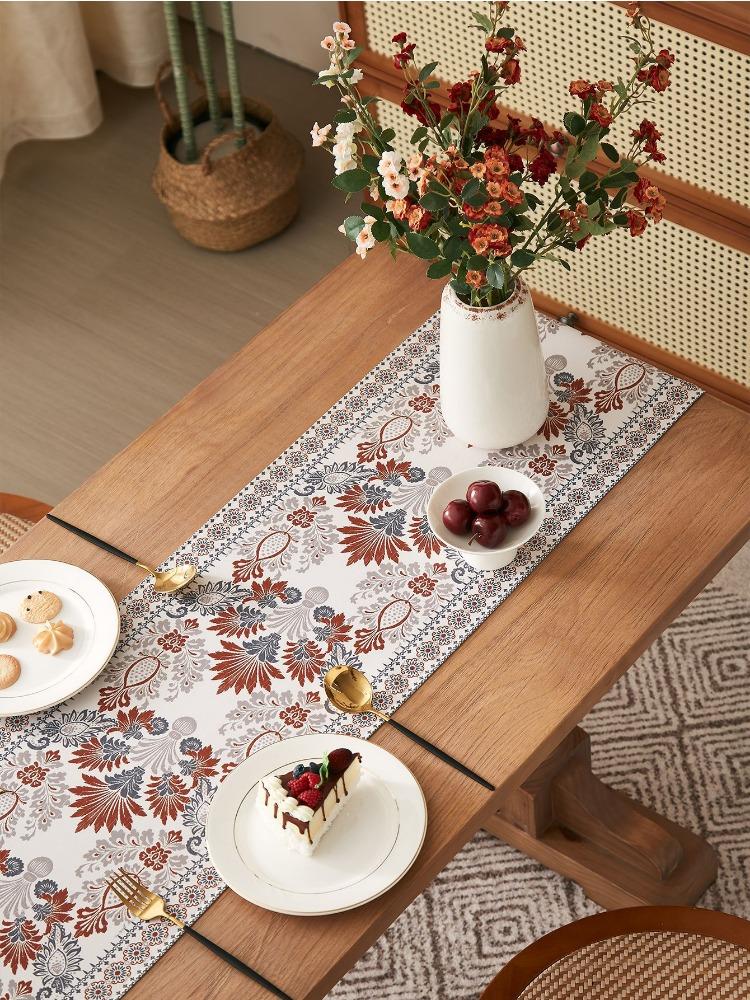 New Chinese Classical Printing Table Flag Decoration Classical Painting Table Flag Color Table Towel Household Dining Table Tea Party