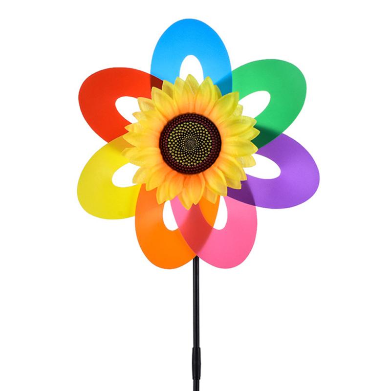 

Colorful Garland Sun Flower Windmill Waterproof Outdoor Garden Decoration Site Layout Pinwheels