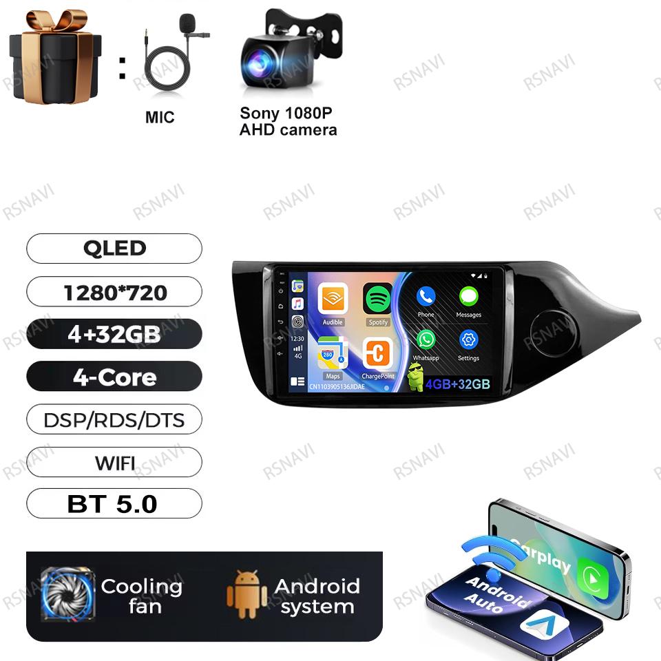 Android 16 Car Radio For Kia CEED 2 JD 2012 - 2018 RHD Video Player Multimedia Carplay Navigation Autoradio RDS Stereo 5G WIFI