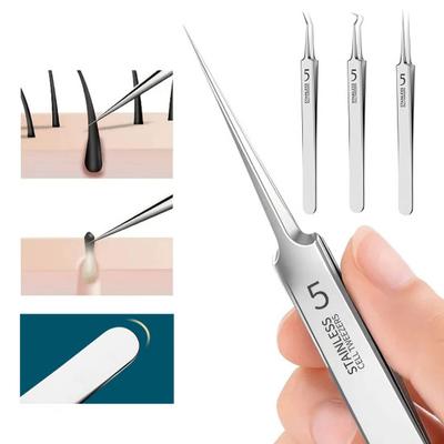 Acne Blackhead Tweezers Acne Needle Stainless Steel Blemish Extractor Acne Removal Kit for Clear Skin