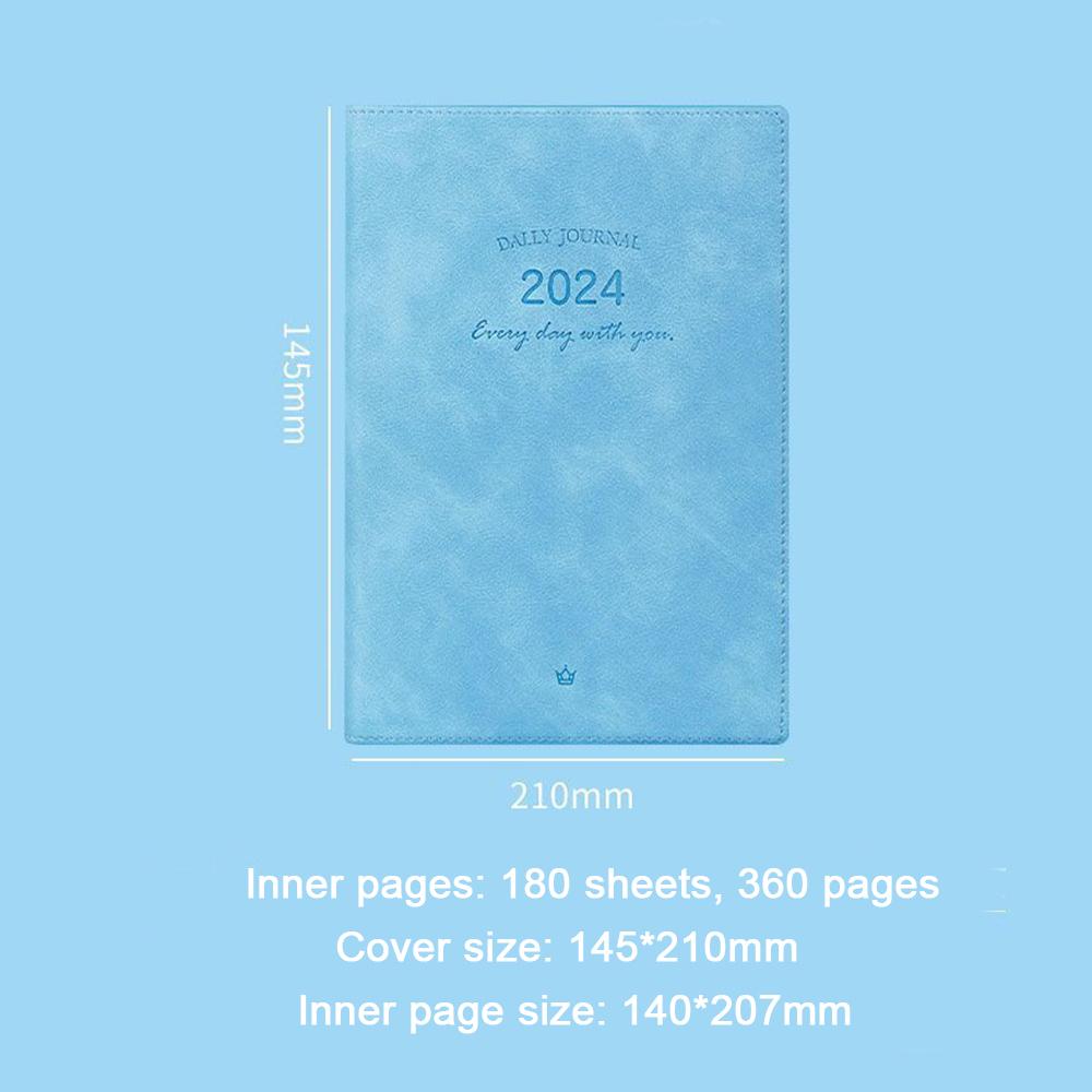 (Logo Can Be Engraved) 2024 Business Schedule, Student Daily Planning, Plan Book, Record Book, Notepad, Notebook, 180 Sheets, 360 Pages