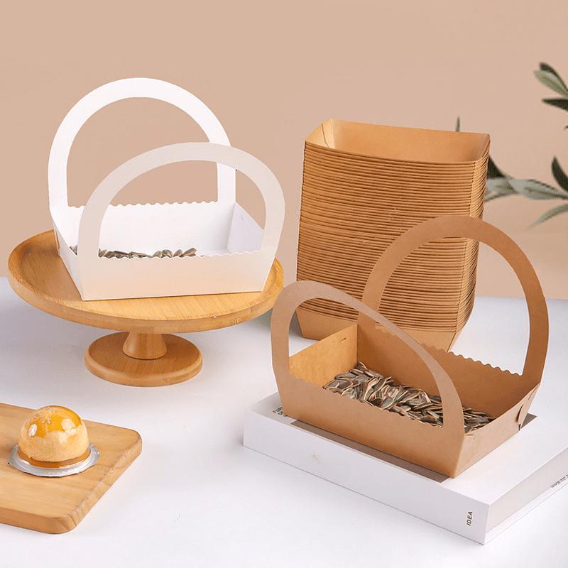 20Pcs Disposable Folding Boat Boxes, Picnic Open Packaging Boxes, Food Containers, Birthday Party Gift Packaging Boxes, Baking Packaging Supplies