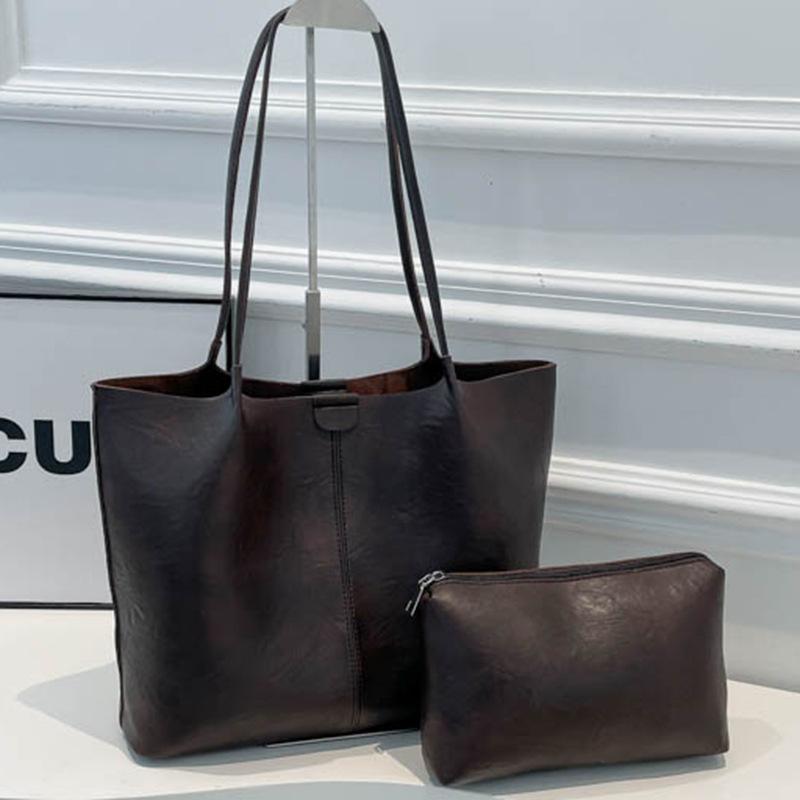 Retro Large-capacity Bag Women's Autumn New Textured Portable Shoulder Bag To Work Commuting Underarm Tote Bag