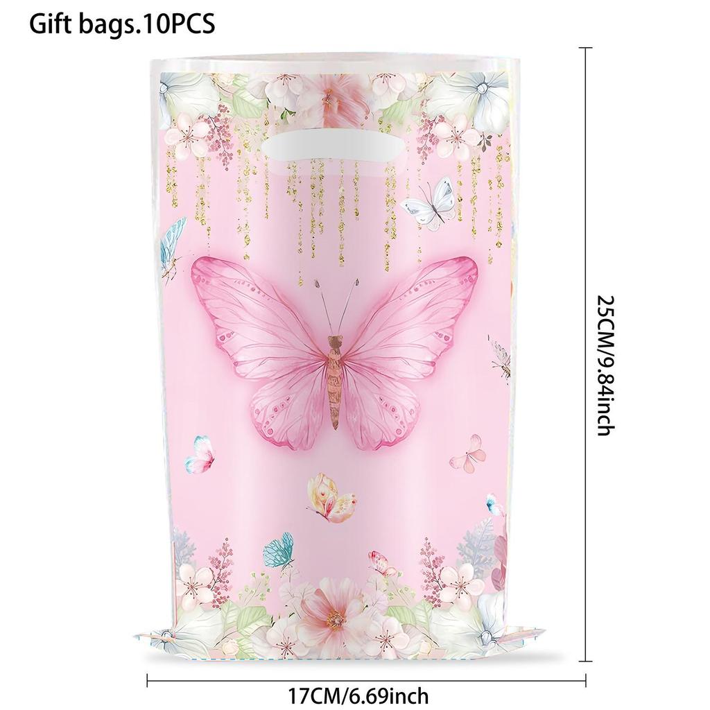 Butterfly Party Tableware Set: Plates, Napkins, Tablecloth for New Year, Spring, and Birthday Celebrations.