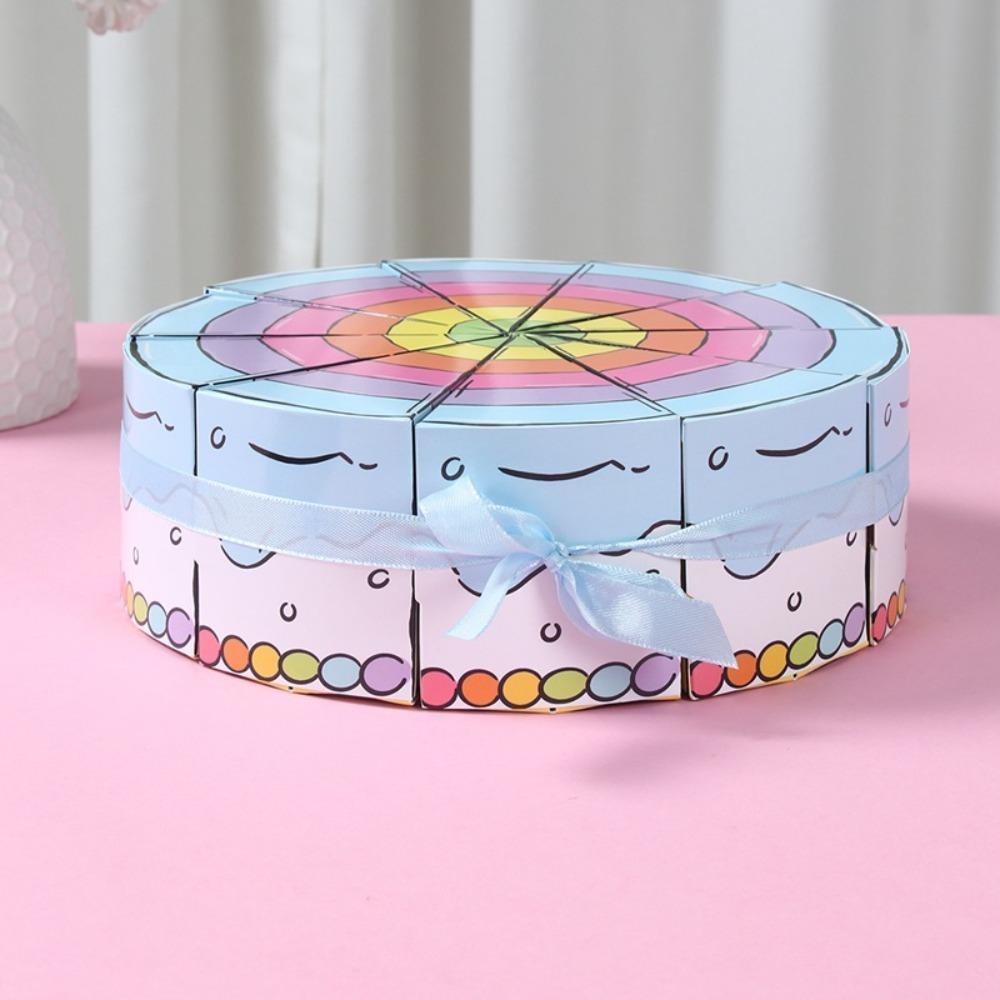 10 PCS Boîte Cadeau Triangulaire en Papier en Forme de Gâteau Combinaison Dessin Animé Boîte d'Emballage Cadeau de Fête Boîte Cadeau d'Anniversaire DIY Boîte Cadeau pour Baby Shower