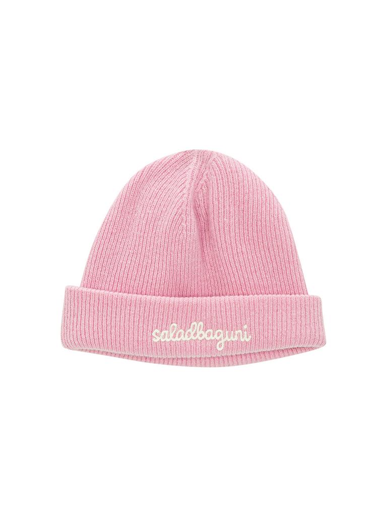 SALAD BAGUNI Logo Wool Short Beanie_Pink