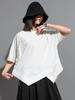 Xitao Asymmetrical Zipper T-shirts Loose Fashion Women Top DMJ1179